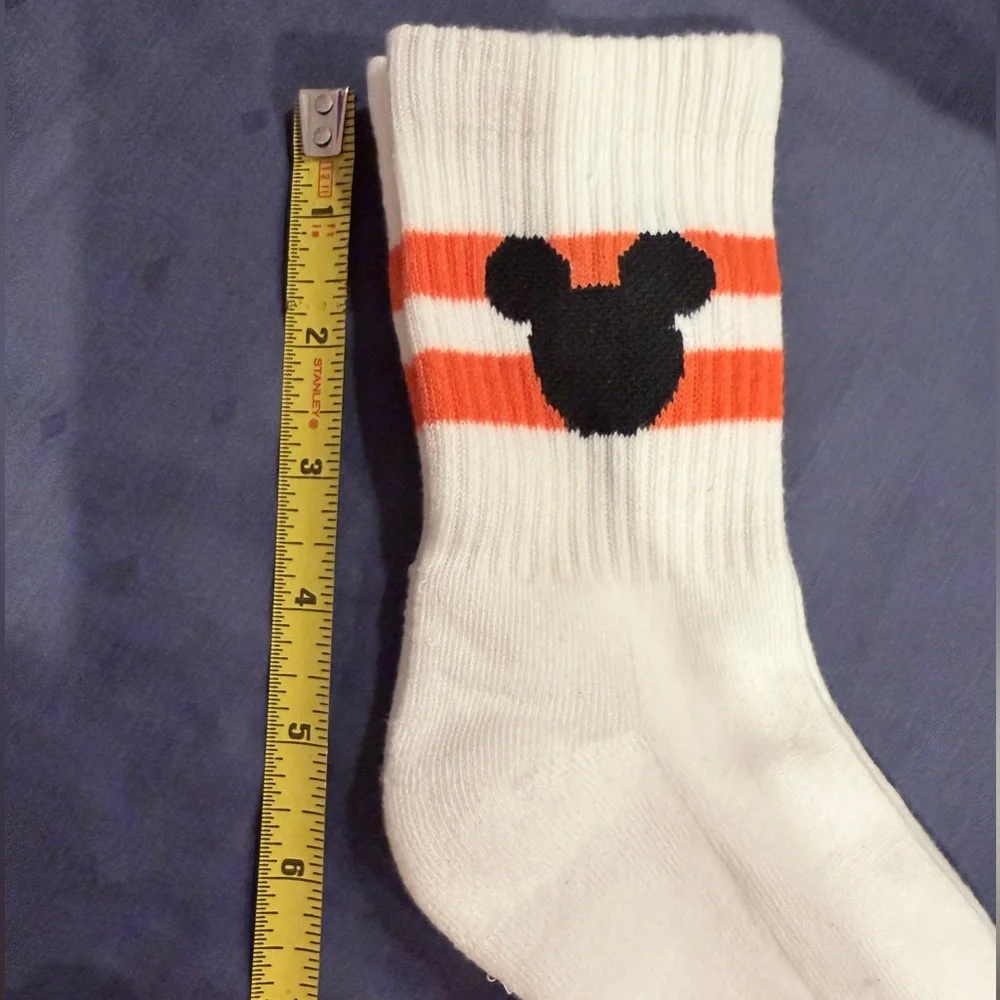 BNWT Disney x Forever 21 Black and Orange Striped Varsity Mickey Mouse Socks